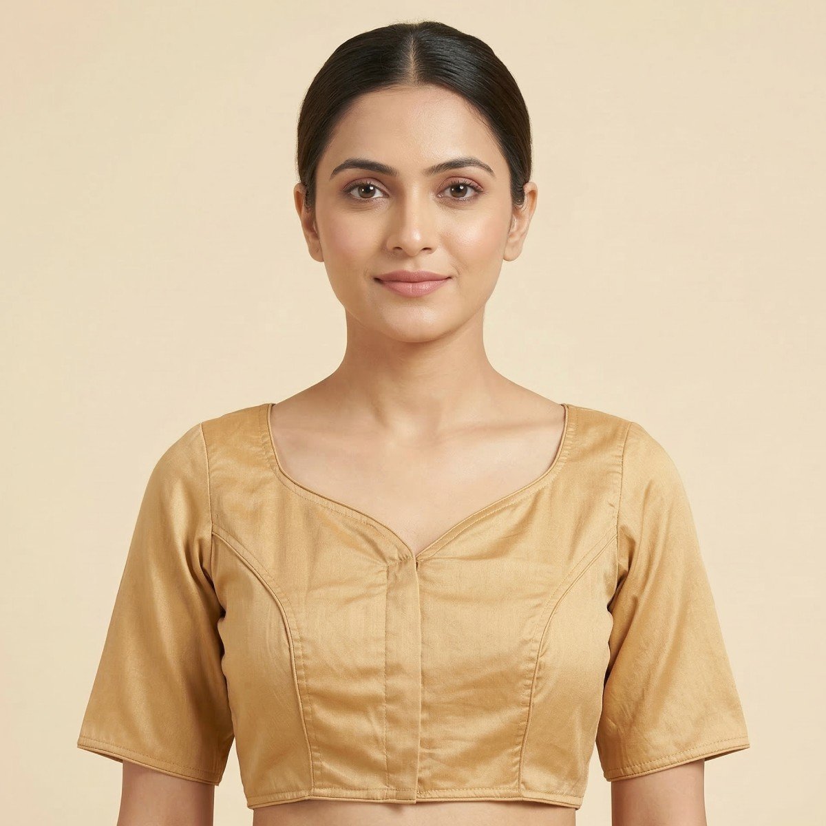 Featured image for “Badge Satin Cotton Paan Gala Blouse”