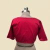magenta satin cotton neck blouse back design